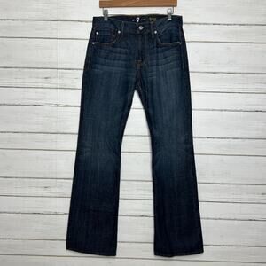 7 For All Mankind Brett Dark Wash Denim Jeans Mens Size 30